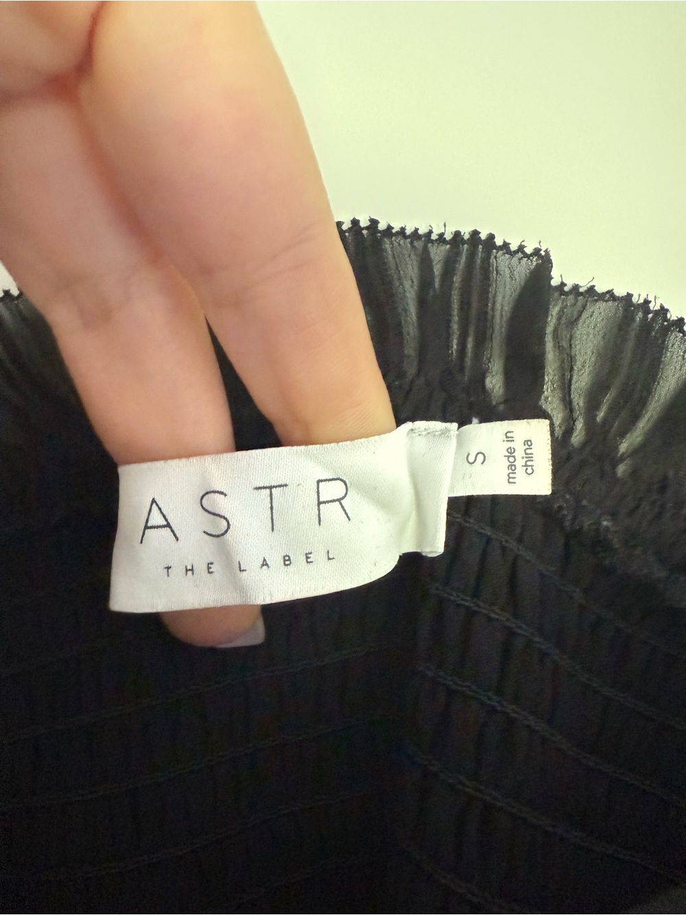 Astr Black Smocked Square Neck Puff Sleeve Top - Picture 5 of 5